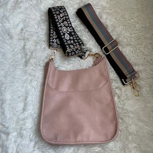Ah-Dorned Pink Vegan Leather Crossbody Bag
